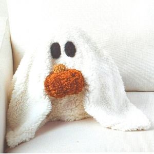 Pottery Barn Gus The Ghost Pumpkin Pillow Favorite New Sealed 👻